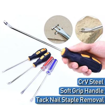 Tack Nail Lifter Staple Remover Soft Grip Upholstery Pry Bar Hand Tools • £4.77