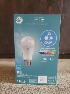 GE 93100205 White 9.5 Watt 800 Lumens LED Plus Frosted Color Change Light Bulb • $11.50
