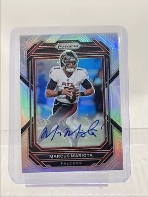 Marcus Mariota 2022 Panini Prizm Silver Autograph Falcons Auto Q1378 • $1