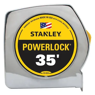 Stanley PowerLock Tape Measure 35 Ft. Secure Blade Lock Metal Measuring Tools • $20.99