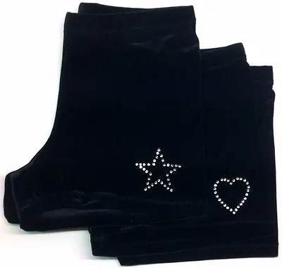 Gazelle Childs Gymnastics/Dance Shorts With Star/Heart Motif. Black Velvet. • £11.50