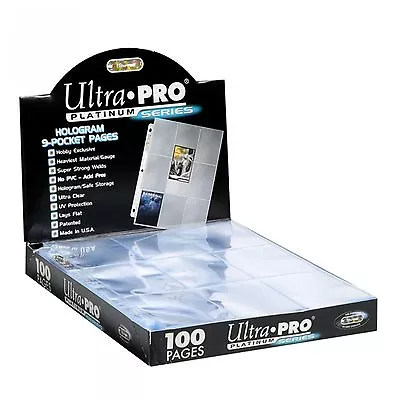 9 Pocket Pages Sheets ~ Box Of 100 ~ Ultra Pro Platinum ~ New! • $19.99