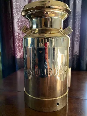 Vintage Metal Milk Jug 20  PALM DAIRIES LTD Brass Plating - Very Rare! • $439.68