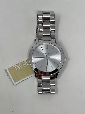 Michael Kors (MK3178) Slim Runway Mono Silver-Toned Stainless Steel Wrist Watch • $92