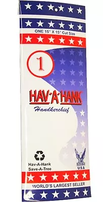 1 HAV A HANK 100% Cotton HANDKERCHIEF Classic Solid White MADE IN USA 15  X 15  • $18.81