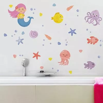 Mermaid Under The Sea Waterproof Wall Decals - Rooms And Stickers • $18.76