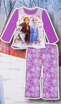 Frozen II Anna Elsa Girls Pajamas Disney NWT 2 3 4 5 T Purple Fleece Long Sleeve • $12.99