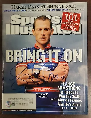 £81.92 • Buy  Lance Armstrong Signed Sports Illustrated 6/28/04 Beckett Cycling Tour France