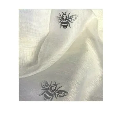 1 Metallic BEE Linen Effect Voile Slot Top Header Curtain Panel - White / Silver • £9.89