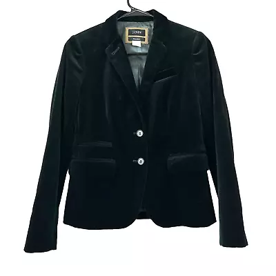 J. Crew Schoolboy Blazer Black Velvet Velour Size 0 • $55