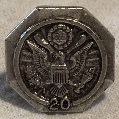 Lapel Pin - US Military  - 20 Yr Length Of Service - Eagle • $5