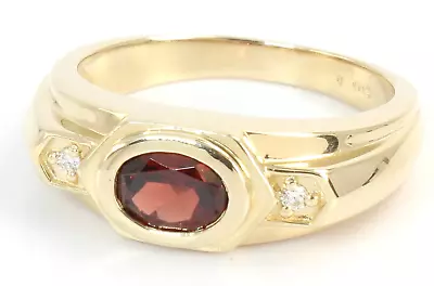 $669.50 • Buy NEW 9g 14k Yellow Gold Mans Orange Madeira Citrine Diamond Cocktail Ring Size 12