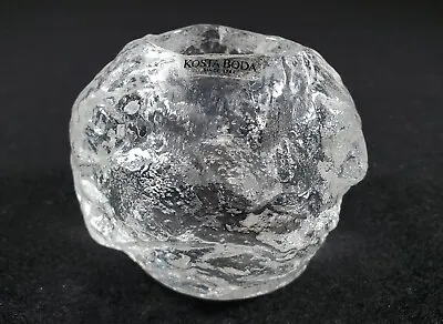 Kosta Boda Crystal Snowball Votive Candle Holder Tea Light With Label Vintage  • $18