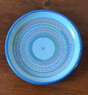 Vintage Rye Pottery Geometric Sgraffito Plate • £16