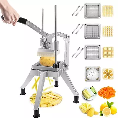 Commercial Vegetable Chopper W/ 4 Replacement Blades Stainless Steel Fr... • $76.49