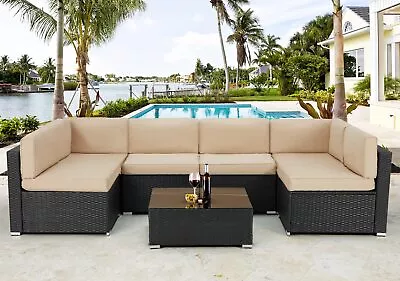 U-MAX 7 Piece Outdoor Patio Furniture Set Garden PE Rattan Sectional Chair Set • $469.99