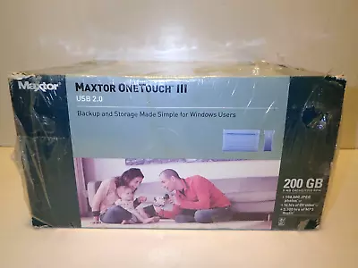 Maxtor One Touch III 200GB T01E200 USB 2.0 External HDD Hard Disk Drive New • $38