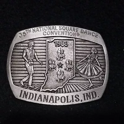 1986 35th National Square Dance Convention Belt Buckle Indianapolis  • $6.99