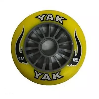 YAK Scooter Wheel -  Plastic Core - 100mm  -  SILVER / YELLOW Razor Madd Gear • $10.89