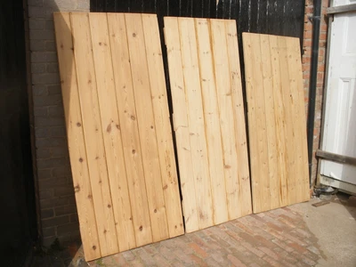 £100 • Buy Reclaimed Victorian Cottage / Plank / Ledge Stripped Pine Doors.  (15 Available)