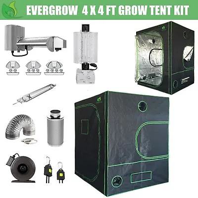 EverGrow Pro 4x4 FT Hydroponic Grow Tent Grow Light Vent Kit 1000W HPS Ballast • $899