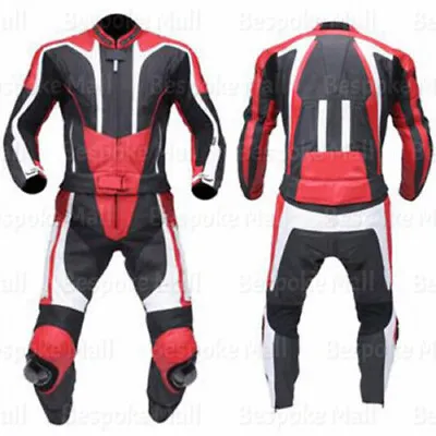 New Men's Motorcycle Multicolored Racing  Leather Two Piece Suit Safety Pads-637 • $347.99