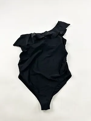 Motherhood Maternity Swimsuit Women’s Large Black One Piece One Shoulder Ruffle  • $21.85
