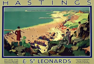 Southern Railway For Hastings & St Leonards  Train Rail Travel  Poster Print • £8.99