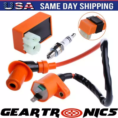 Fit GY6 50cc-150cc ATV SCOOTER MOPED RACING AC CDI BOX IGNITION COIL SPARK PLUG • $7.99