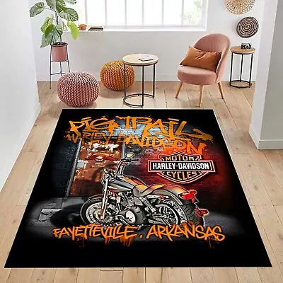 Harley Davidson Rug Motorcycle Rug Harley Funs Rug Office RugLiving Room Rug • $15.81