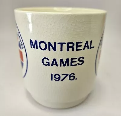 Vintage 1976 Montreal Olympic Great Britain Glass Cup Coffee Mug • $8.99