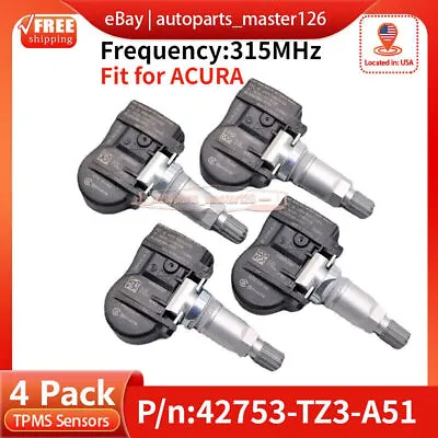 4xPieces FOR ACURA ILX MDX RDX TLX FACTORY TPMS TIRE PRESSURE SENSORS NEW • $33.91