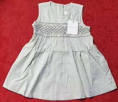 Baby Dress Grey Smocked Designer Baby Clothing Fantastic Quality • £16.09