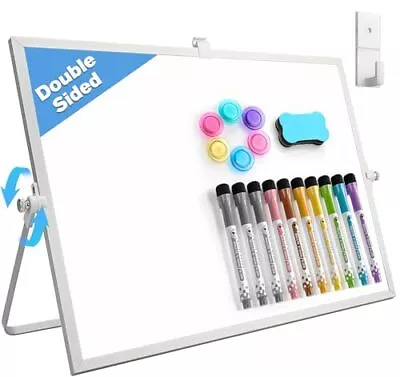  Double-Sided Magnetic White Board For Wall & Desktop Stand 16  X 12  Large  • $23.28