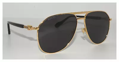 New Men Sunglasses Gucci  Gg1220s 001 Xl Gold & Brown / Grey Lenses • $179.99