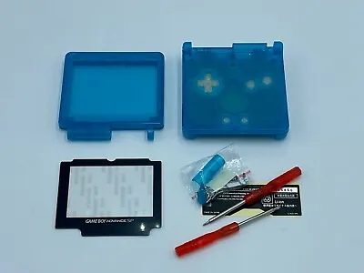 GameBoy Advance SP Housing Shell Screen Free Tools Nintendo SP - Clear Blue • £12.95