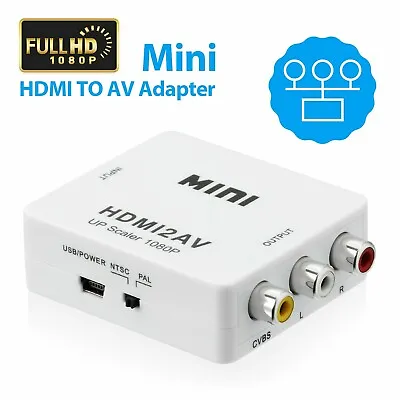 HDMI2AV Mini Converter HDMI To AV Adapter HDMI To RCA 1080P HD Video Audio • $5.49