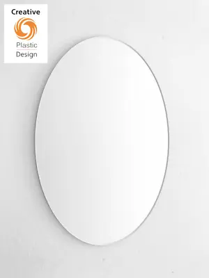 £11.95 • Buy Oval Mirror Acrylic - Home Bathroom Bedroom Frameless Wall Decor Shatterproof