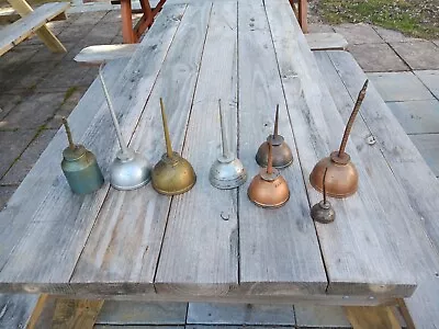 Vintage Lot Of 8 Oiler Oil Cans Eagle Can Garage Gas Station Mechanic • $39.99