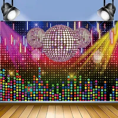 60's 70's 80's Disco Party Backdrop Banner Photo Booth Background Prop Decor • £11.15