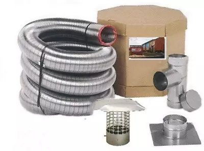 6 In. X 20 Ft. Smooth Wall Fireplace Stainless Steel Chimney Liner Kit • $836.99