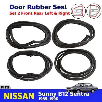 For Nissan Sentra Sunny B12 4D Sedan 1985-90 Door Rubber Weatherstrip Set 4 G06 • $157.16