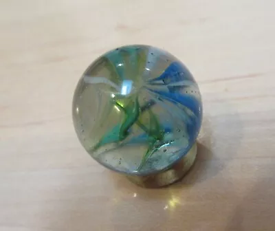 Rare Marble 5/8  /. 625  Vintage 8 Vane Three Color Caged Cats Eye Japanese Mint • $34.99