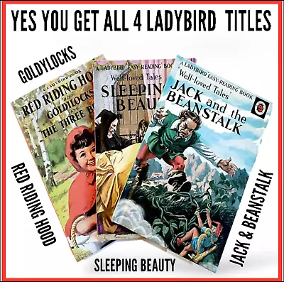 Ladybird Book Sleeping Beauty Jack & Beanstalk + Red Riding Hood  606D 2015 Mint • £6.90