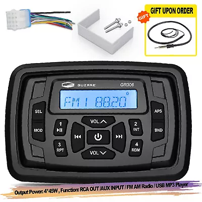 Marine Stereo Bluetooth Radio Receiver With Antenna For ATV UTV Truck Golf Cart • $79.99