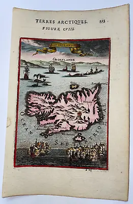 Iceland 1683 Alain Manesson Mallet Antique Map 17th Century • £197.90