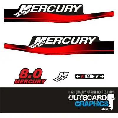 Mercury 8hp 2 Stroke Outboard Decals/sticker Kit (2003) Inc Resin Domed M Decal • $40.95