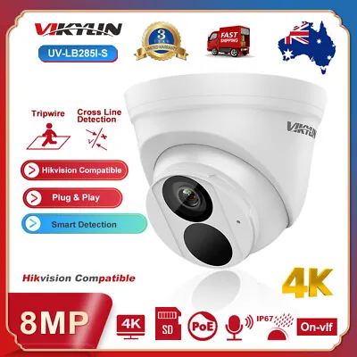 Hikvision Compatible 0nvf 4K 8MP Network IP Camera MIC Outdoor 3-Axis 2.8mm • $64.16