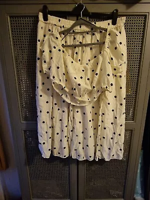 £5 • Buy Ladies Skirt And Cropped Top Size 2xl (18) Polka-dot Vgc