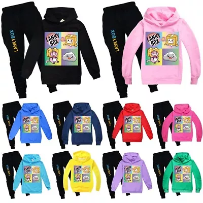 £8.68 • Buy Kids Boys Girls LANKYBOX Print Hoodies Pants Suits Casual Tracksuit Sets 2-14 UK
